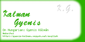 kalman gyenis business card
