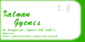 kalman gyenis business card